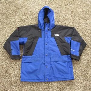 The North Face Vintage Jacket Men's Large Blue Black Ripstop Summit Series Hood